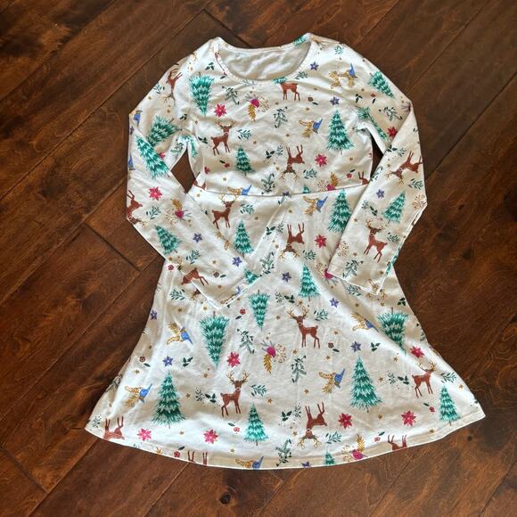 Wonder Nation Girls Large Dress Deer Winter Trees - Picture 1 of 4